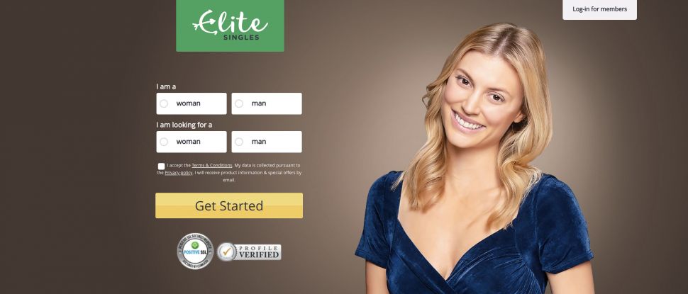 elite singles review landing page screenshot