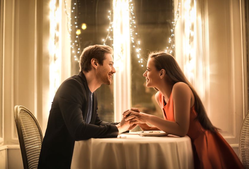 A Christian Couple on a Date in a restaurant