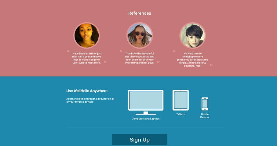 screenshot of wellhello dating site