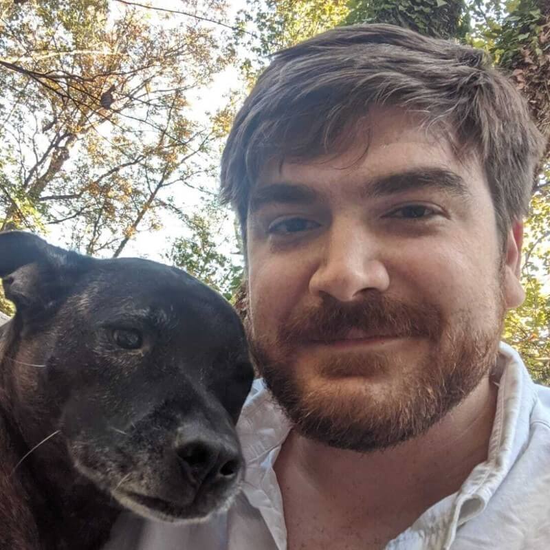 Dr. Andrew prudhom and his dog