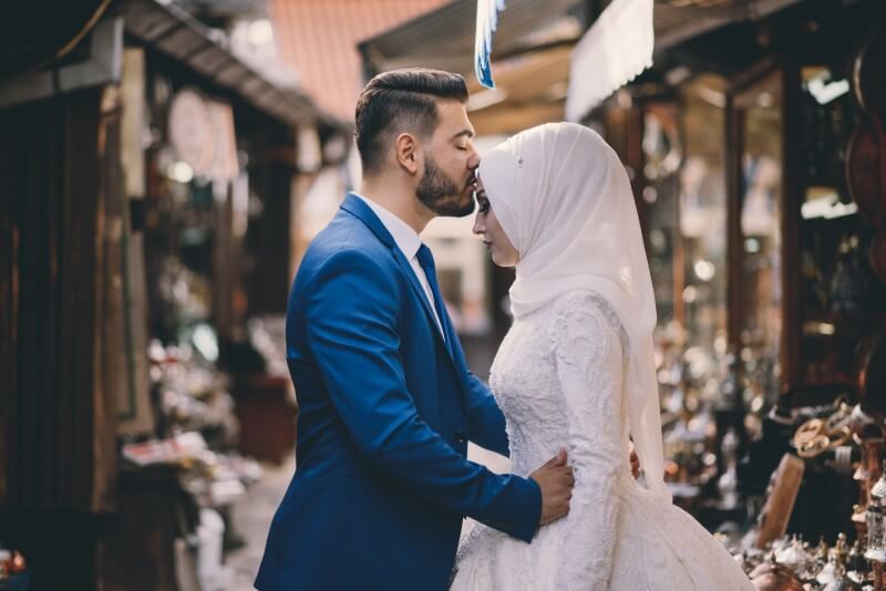 newly-wed muslim couple