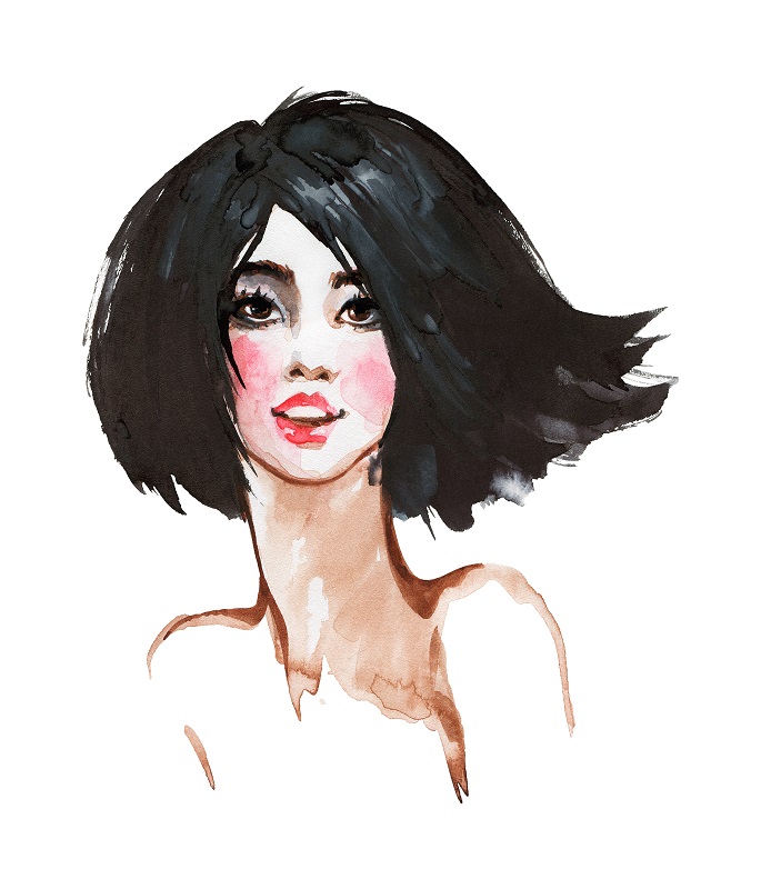 Watercolor of a generic trans celebrity or model