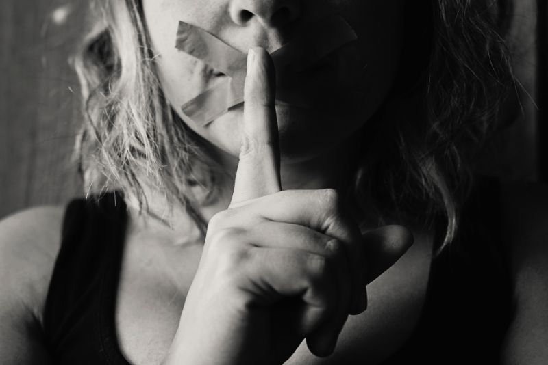 Woman silenced telling you to be quiet