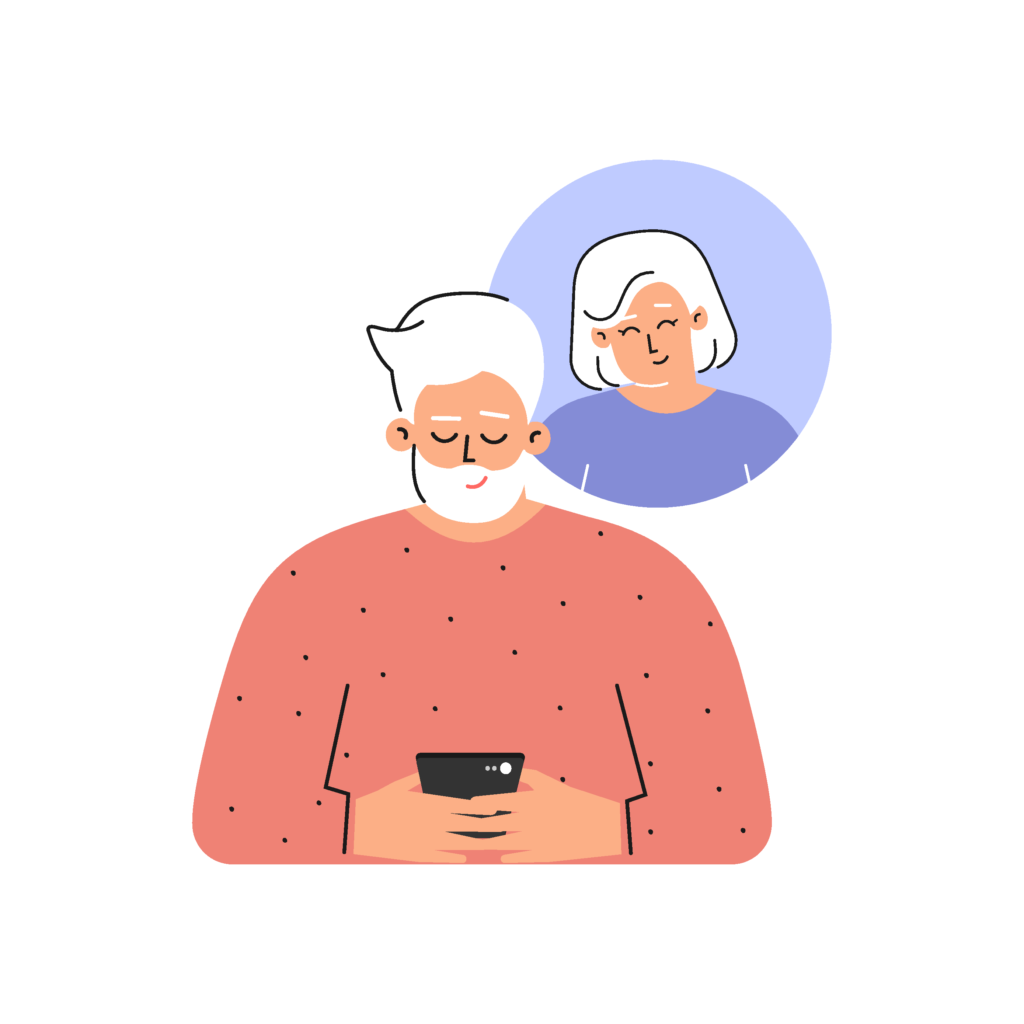 Man texts a message via smartphone and thinks of his crush