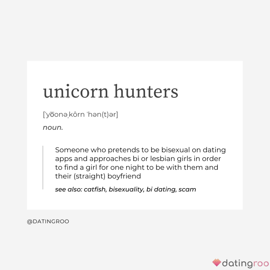 definition of unicorn hunters, graphic from datingroo instagram