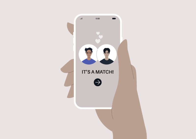 illustration of gay dating match