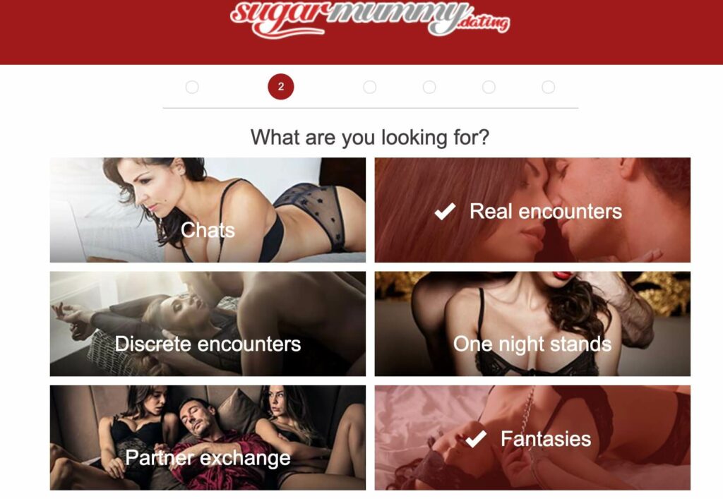 sugar mummy review screenshot of sign up options for dating site