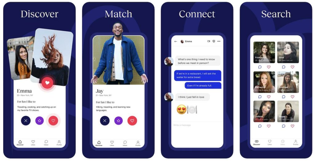 match vs okcupid app screenshots