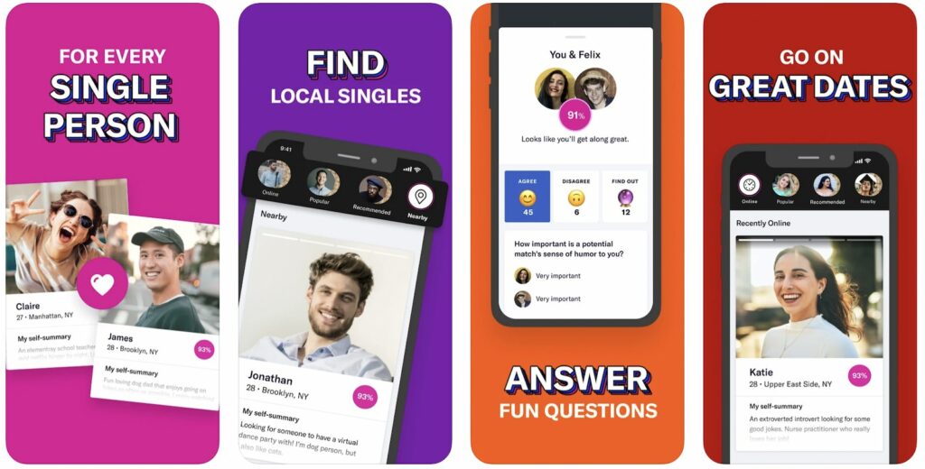 okcupid vs tinder comparison screenshots